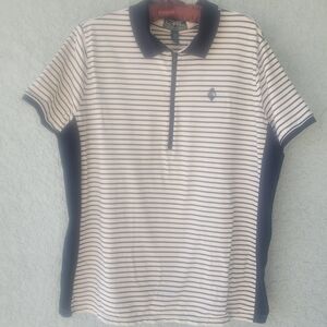Ralph Lauren Active Black  and White Striped Golf Polo